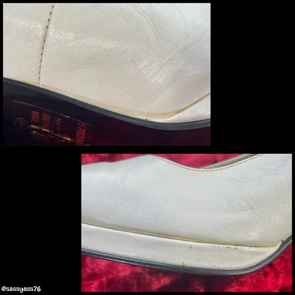 ▪️VTG▪️RUSH HOUR▪️1980's Ivory Leather Platform Pump Heels